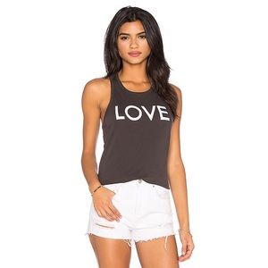 Chaser Love Racerback Tank Vintage Black Graphic